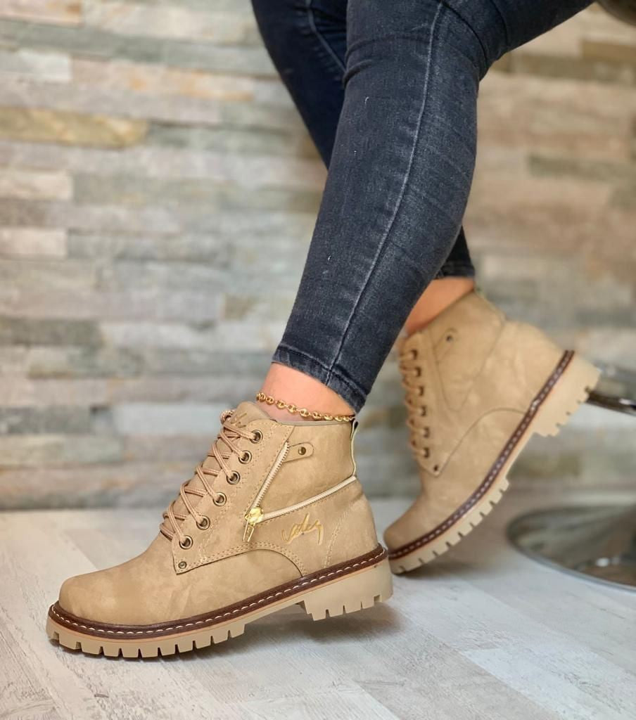 Botas VELEZ Dama Cierre Beige