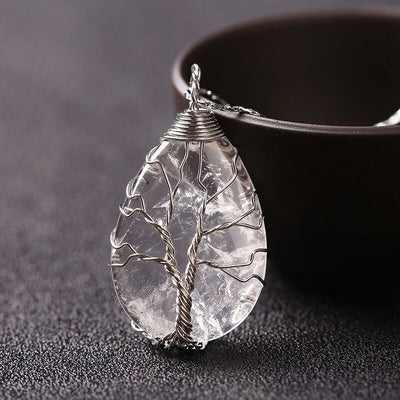 Collar Árbol De La Vida Cuarzo Cristal